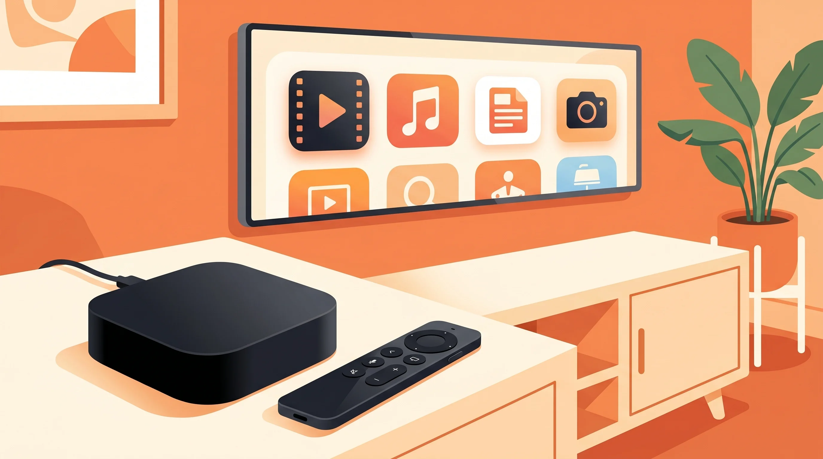IPTV app uit de App Store installeren op de Apple TV met de afstandsbediening