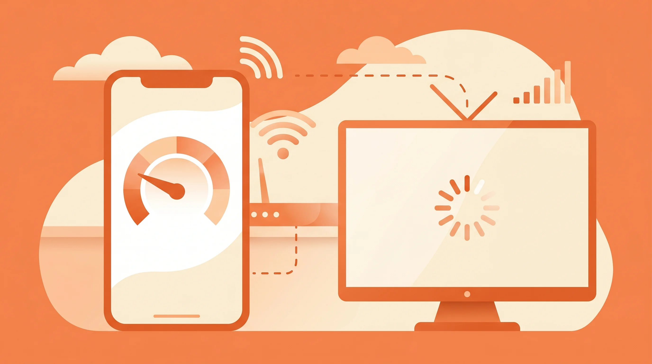 IPTV buffering door trage internet: een snelheidstest naast een ladende tv